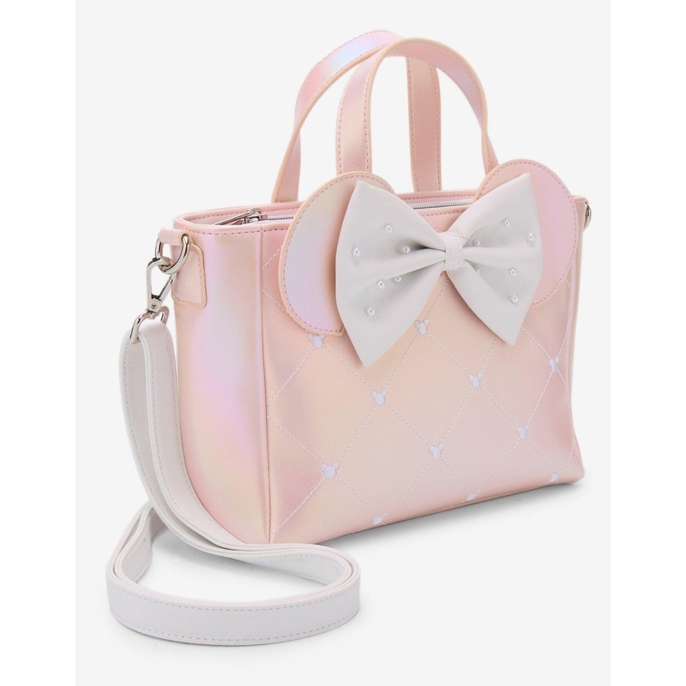 NWT Sealed! Loungefly Disney Minnie‎ Mouse Pink Pearl Mini Satchel Hand Bag!